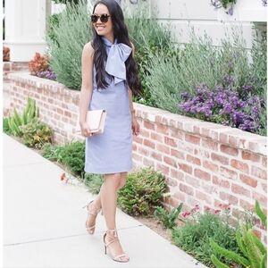 Banana Republic Ticking Purple Striped Sleeveless Dress Women's 0 NWT